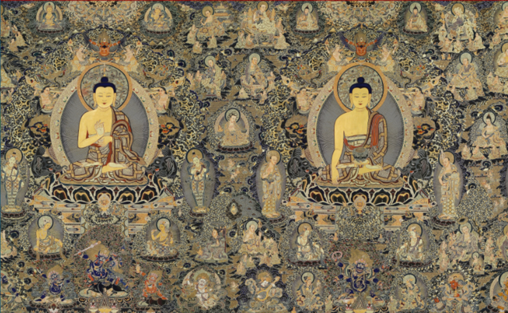 Thangka master at work